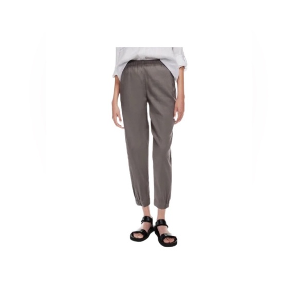 Babaton Pants - Aritizia Babaton Dexter Linen Blend Pull-On Ankle Pants Gray Size Medium